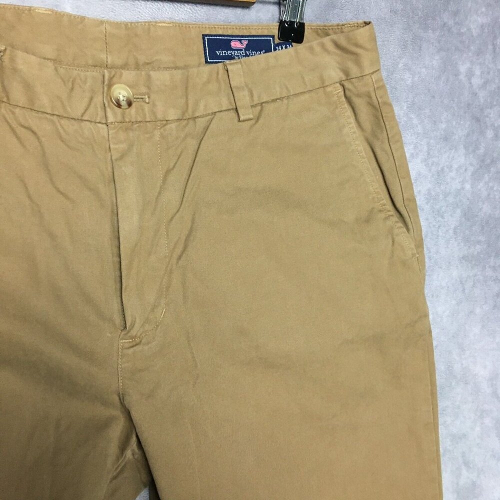 Vineyard Vines Mens‎ Slim Fit Breaker Pants size 34x34 Brown Flat Front Stretch - Picture 9 of 16